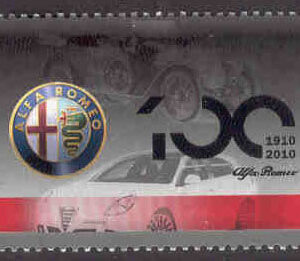 Italien – M 3367-3368 Bilar ”Made in Italy”, Alfa-Romeo 100 år, 3-strip kpl **
