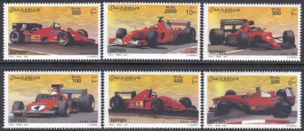 Somalia - M  890-895 Ferrari tävlingsbilar, 6 kpl **