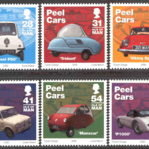 Isle of Man – M 1307-1312 Peel-bilar, bl a BMC GRP Mini, 6 kpl**