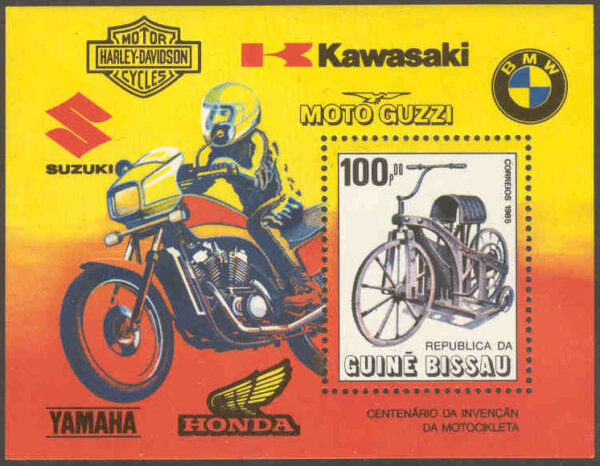Guinea-Bissau - M BL 263 Motorcykeln 100 år, Daimler-motorcykel, block**