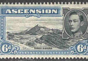 Ascension – M   48 C Kung Georg VI och landskapsmotiv, Three Sisters, märke *