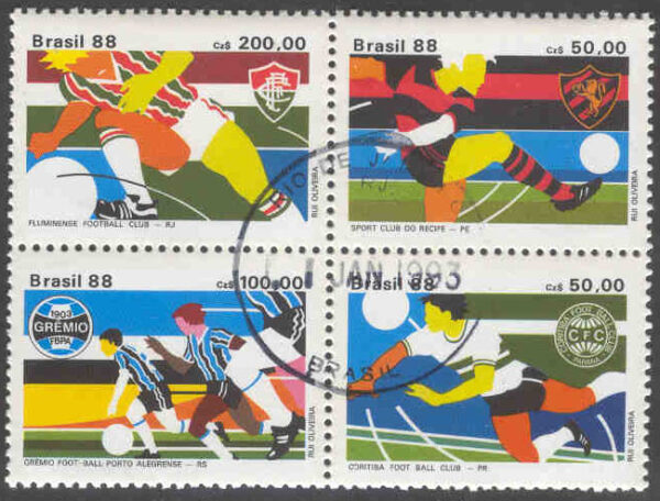 Brasilien - M 2264-2267 Brasilianska fotbollsklubbar, 4-block kpl stpl