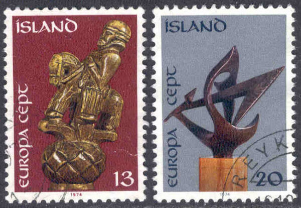 Island - F  533-534 Europa CEPT 1974, Skulpturkonst, 2 kpl