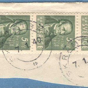 F  318C 3-strip stämplat SKRÅMTRÄSK 7.1.40