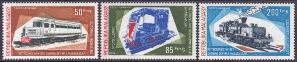 Madagaskar - M  713-715 Madagaskars järnvägshistoria, lok, 3 kpl**