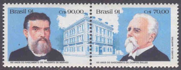 Brasilien - M 2443-2444 Presidenterna de Campos Salles och de Morees Borros födelse 150 år, par kpl **