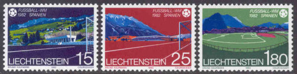 Liechtenstein - M  799-801 VM i fotboll i Spanien 1982, 3 kpl**