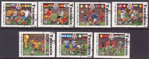 Tanzania - M 1759-1765 VM i Fotboll i USA 1994, 7 kpl