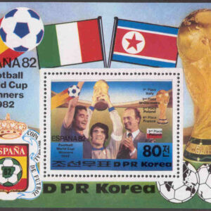 Nordkorea – M BL 123 Italien världsmästare i fotboll 1982 i Spanien, block**