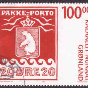 Grönland – F  474 PAKKE-PORTO-märket 100 år, 100,00 kr