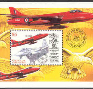 Grenada Grenadines – M BL 424 Flyg, Hawker Hunter, RAF 80 år,  block**