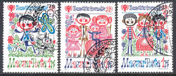 Ungern - M 3335-3337 A  Internationella Barnåret 1979, 3 kpl