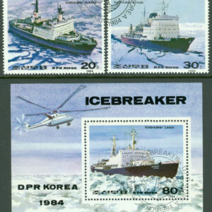 Nordkorea – M 2526-2527 + BL 191 Isbrytare, 2 kpl + block stpl