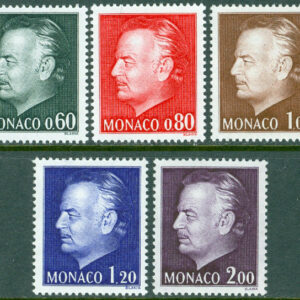 Monaco – M 1143-1147 Furste Rainier III, 5 kpl **