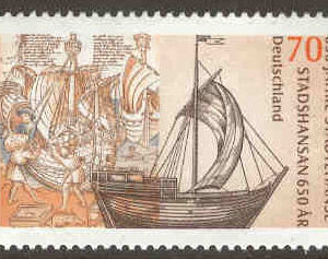 Tyskland – M 2558 Hansan 650 år, fartyg, samutgåva med Sverige, 1 kpl **