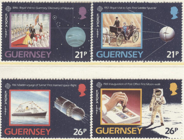 Guernsey - M  518-521 Europa CEPT 1991 Europa i rymden, 4 kpl **