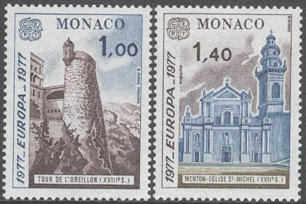 Monaco - M 1273-1274 Europa CEPT 1977 Landskap, 2 kpl **