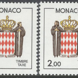 Monaco – M P   87-90 Statsvapen – Portomärken, serie 4 kpl **