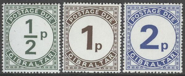 Gibraltar - M P    4-6 Siffror - Portomärken, serie 3 kpl **