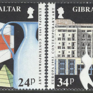 Gibraltar – M  654-657 Europa CEPT 1993 Samtida konst, 2 st par kpl **