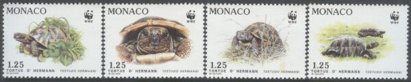 Monaco - M 2046-2049 Havsdjur - Grekisk Sköldpadda - Naturskydd - WWF, 4 kpl **