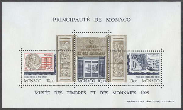 Monaco - M BL  67 Öppnandet av frimärks- och Myntmuséet, Block**