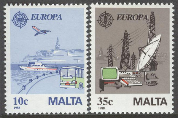 Malta - M  794-795 Europa CEPT 1988 Transport & Kommunikation, serie 2 kpl **