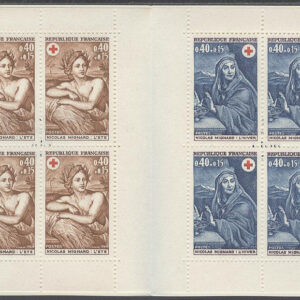 Frankrike – M 1692-1693 Röda Korset 1969 – Konst – Mignard, 8 märken i Häfte kpl **