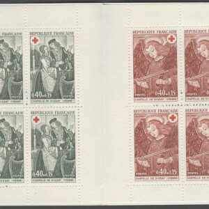 Frankrike – M 1733-1734 Röda Korset 1970 – Konst – Fresker, 8 märken i Häfte kpl **
