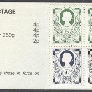 Gibraltar – M  423-425 Drottning Elisabeth II, 5 märken i Häfte kpl **