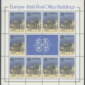 Irland – M  716-717 + Zf Europa CEPT 1990 Postbyggnader, 2 st Miniark kpl **