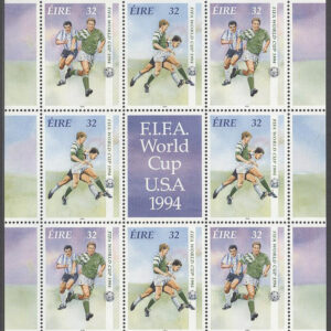 Irland – M  857-858 VM i Fotboll i USA 1994, Miniark kpl **