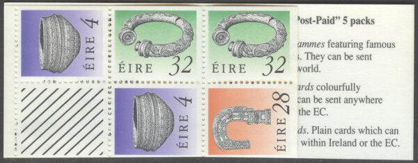 Irland - M  704 mfl Häfte 18 med Konstskatter 5 st Frimärken + Zf **