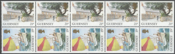 Guernsey - M  332 D, E, 516 D, E Segelbåt - Vyer, Häftes Block 10 kpl **