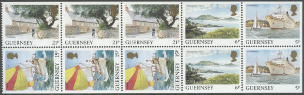 Guernsey - M  327 E, 328 D, 332 D, 516 D Båtar - Vyer, Häftes Block 10 kpl **