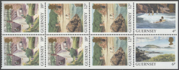 Guernsey - M  289 E, 328 E, 413 D, 448 D Vyer, Häftes Block 8 kpl **