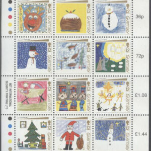 Guernsey – M  537-548 Jul 1991 – Barnteckingar. Miniark kpl **
