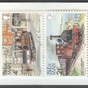 Isle of Man – M  360 III, 457-458 Järnväg – Tåg – Spårvagn, 5 märken i Häfte kpl **