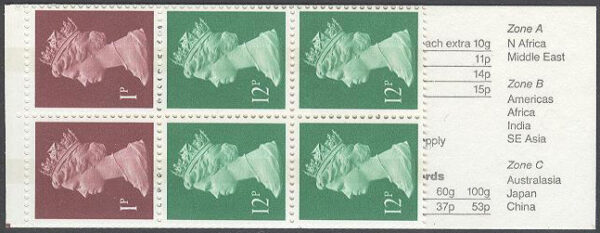 England - M  562 C, 1050 I Drottning Elisabeth II, 6 frimärken i Häfte kpl **