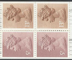 England – M  562 D, 1002 Dr, 1090a D Drottning Elisabeth II, 6 frimärken i Häfte kpl **
