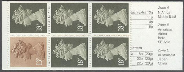 England - M 1002 DI, 1003 DI-Dr Drottning Elisabeth II, 6 frimärken i Häfte kpl **
