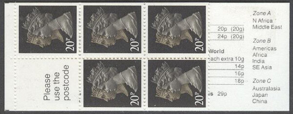 England - M 1241 D + Zf Drottning Elisabeth II, 5 frimärken + Zf i Häfte kpl **