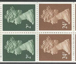 England – M  825 b A, 1420 A + Zf Drottning Elisabeth II, 6 frimärken + Zf i Häfte kpl **