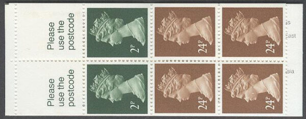 England - M  825 b A, 1420 A + Zf Drottning Elisabeth II, 6 frimärken + Zf i Häfte kpl **