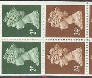 England – M  825 b A, 1420 A + Zf Drottning Elisabeth II, 6 frimärken + Zf i Häfte kpl **