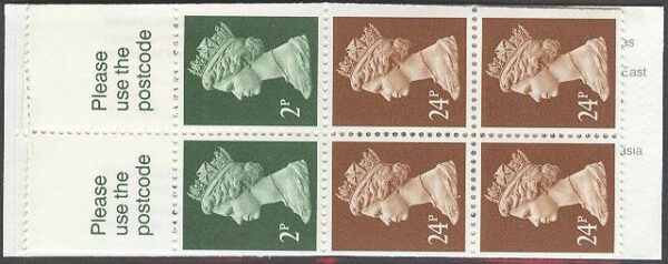 England - M  825 b A, 1420 A + Zf Drottning Elisabeth II, 6 frimärken + Zf i Häfte kpl **