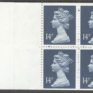 England – M Häfte Drottning Elisabeth II 14p, 4 frimärken i Häfte kpl **