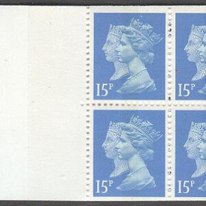 England – M Häfte Drottning Elisabeth II 15p, 4 frimärken i Häfte kpl **