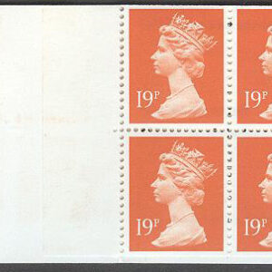 England – M Häfte Drottning Elisabeth II 19p, 4 frimärken i Häfte kpl **