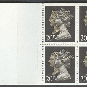 England – M Häfte Drottning Elisabeth II 20p, 4 frimärken i Häfte kpl **